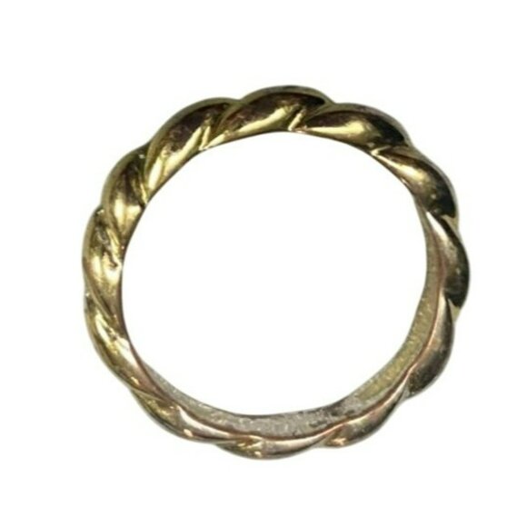 Set Of 3 Vintage Metallic Rings With Twisted & Textured Designs (sizes 5.75, 6.2 - Picture 3 of 10
